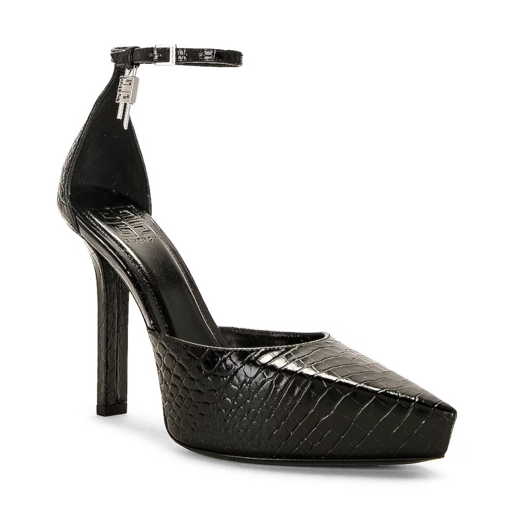 Givenchy G-LOCK PLATFORM PUMPS CROC LEATHER